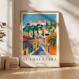 Guadalajara Mexico Travel Poster Jalisco Wall Art, Mariachi City - thumbnail 3
