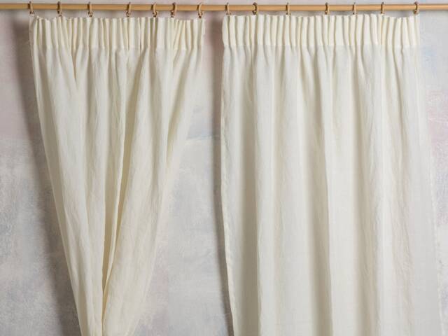 Linen Curtain Panel-Linen Panel in Off White Color- Washed Curtain With Pencil Pleated - Width 36'' - 90cm X Custom Length - image 1