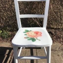 Children's Personalised Vintage School Chair With Flower Theme - thumbnail 2