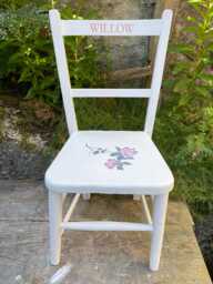 Children's Personalised Vintage School Chair With Flower Theme