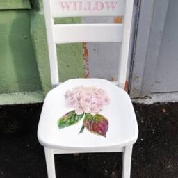 Shabby Chic Children's Personalised Vintage School Chair With Flower Theme - thumbnail 2