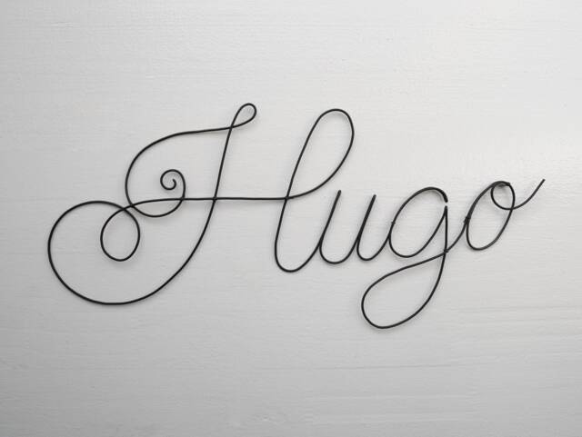 Annealed Wire First Name, Customizable Hugo, Baby Bedroom Decoration, Name Door Plaque, Wall Decoration
