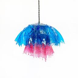 The Maki Lamp. Handcrafted Fiberglass Resin Pendant Lamp, Melting Drip Ambient Hanging Light, Jellyfish Lighting, Mushroom Shape Home Decor - thumbnail 2