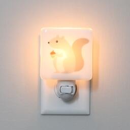 Squirrel Fused Glass Nightlight - Nursery Baby Shower Gift Kids Gender Neutral Animal - thumbnail 2