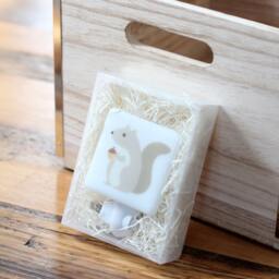 Squirrel Fused Glass Nightlight - Nursery Baby Shower Gift Kids Gender Neutral Animal - thumbnail 3