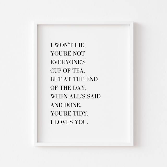 Gavin & Stacey Print - Nessa Quote You're Not Everyone's Cup Of Tea Funny Tv Poster Prints Quotes Typography Tv6