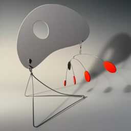 Modern Stabile Art Mobile Sculpture, Retro Mcm Home Decor Tabletop Funk - thumbnail 4