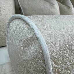Handmade Cream Bolster Pillow Ivory Gold Shimmer, Luxury Bedding - thumbnail 4