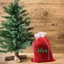 Personalised Embroidered Large Plush Red & White Luxury Christmas Santa Sack With Name - Gift Bag Xmas Stocking - thumbnail 3