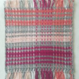 Pink Plaid Woven Baby Blanket - Chunky Celtic Design, Nursery Decor - thumbnail 3