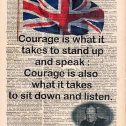 Winston Churchill Quote Courage Antique Book Page 1903 Dictionary Art Print Upcycled Wall Decor - thumbnail 2
