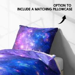 Purple Blue Galaxy Duvet Cover - Cosmic Starry Sky Bedding Optional Pillowcase Space Theme Comforter Celestial Astronomy Bedroom - thumbnail 4