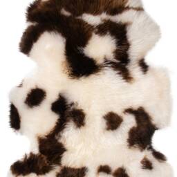 Dyed Jacob Sheepskin Rug Lambland Throw, Brown & Natural - 90cm X 65cm - thumbnail 2