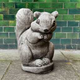 Stone Squirrel Statue With Nut Woodland Garden Decor Cement Forest Animal Figurine Handmade Ornament Cozy Fall Or Nature Lover Gift - thumbnail 3