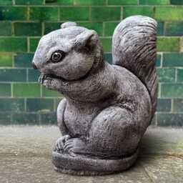 Stone Squirrel Statue With Nut Woodland Garden Decor Cement Forest Animal Figurine Handmade Ornament Cozy Fall Or Nature Lover Gift - thumbnail 2