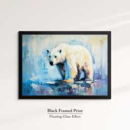 Polar Bear Abstract Oil Painting Framed Print & Canvas Large Sizes Wall Art Poster Animal Home Decor Interior Gift Idea - thumbnail 2
