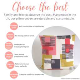 Scandi Trees Pillow Cover - Multicoloured Cotton Cushion, Modern Nordic Forest Design - thumbnail 4