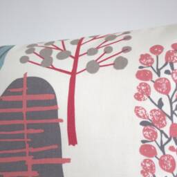 Scandi Trees Pillow Cover - Multicoloured Cotton Cushion, Modern Nordic Forest Design - thumbnail 2