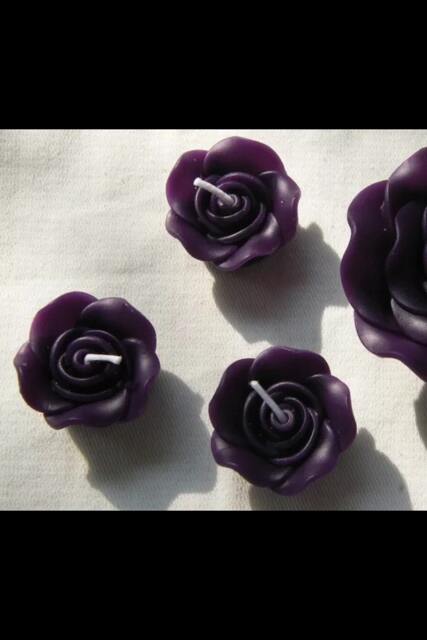 Dark Purple Floating Rose Candles 3.5 cm Size X 30 Pieces