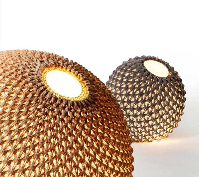 Futuristic Floor Lamp, Modern Lamp Shade, Industrial Sphere Light, Textile Lighting Chandelier, Designer Table Home Art - image 1