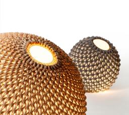 Futuristic Floor Lamp, Modern Lamp Shade, Industrial Sphere Light, Textile Lighting Chandelier, Designer Table Home Art