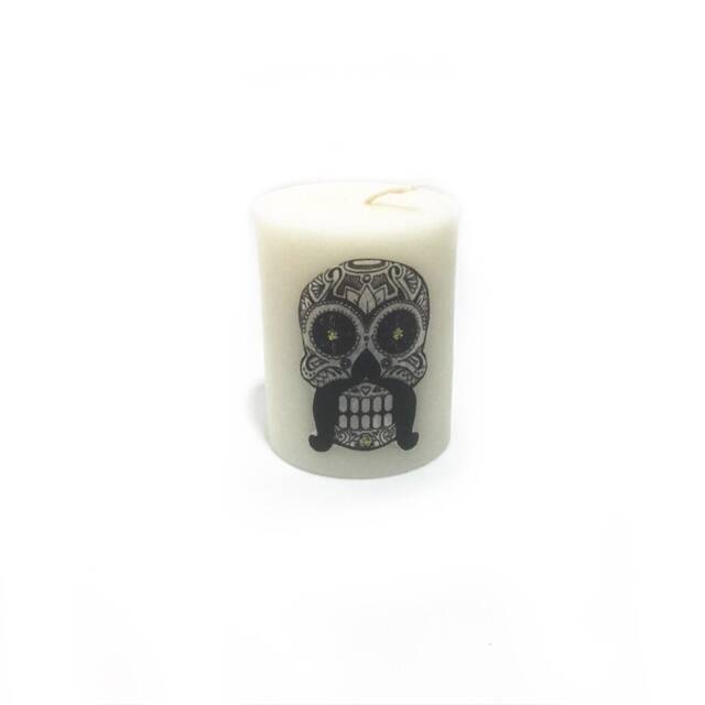 End Of Series Mexican-Inspired Handcrafted Candle - Skull Tattoo - image 1