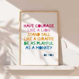 Girls Affirmation Print, Rainbow Prints, Playroom Bedroom Wall Art, Decor, Nursery Prints Colourful - thumbnail 3