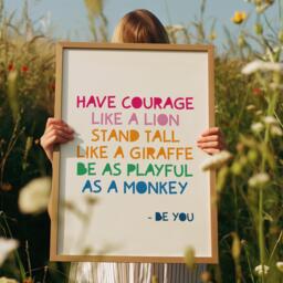 Girls Affirmation Print, Rainbow Prints, Playroom Bedroom Wall Art, Decor, Nursery Prints Colourful - thumbnail 1