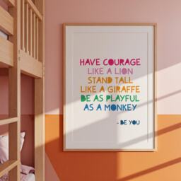 Girls Affirmation Print, Rainbow Prints, Playroom Bedroom Wall Art, Decor, Nursery Prints Colourful - thumbnail 2