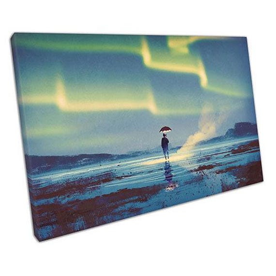 Mesmerizing Northern Lights Canvas Print Ready-To-Hang Wall Art For Home & Office Decor - image 1