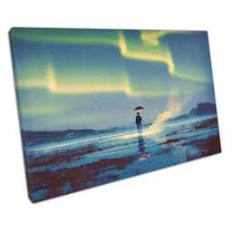 Mesmerizing Northern Lights Canvas Print Ready-To-Hang Wall Art For Home & Office Decor - thumbnail 1