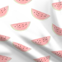 Summer Fruit Sheets - Watermelon Seamless On White By Dailymiracles Watercolor Cotton Sateen Sheet Set Bedding Spoonflower - thumbnail 4
