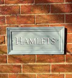 Framed House Name Sign, Farrow & Ball Oval Room Blue