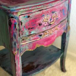 Sold - Vintage Boho Nightstand - Custom Furniture Inspiration Similar Piece Available By Request - thumbnail 4