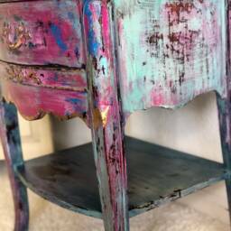 Sold - Vintage Boho Nightstand - Custom Furniture Inspiration Similar Piece Available By Request - thumbnail 2