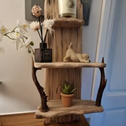 Handmade Rustic Solid Oak & Antler Shelf - thumbnail 3