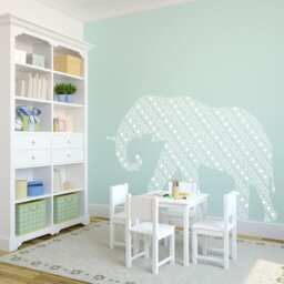 Modern Elephant Vinyl Wall Decal Large Nursery Kidsroom Decor Geometric Shapes Animal Sticker - thumbnail 3