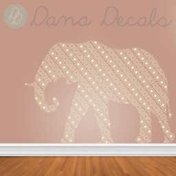 Modern Elephant Vinyl Wall Decal Large Nursery Kidsroom Decor Geometric Shapes Animal Sticker - thumbnail 1
