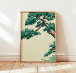 Bonsai Tree Poster, Japanese Botanical Print, Zen Wall Art - thumbnail 1