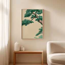 Bonsai Tree Poster, Japanese Botanical Print, Zen Wall Art - thumbnail 3