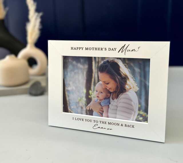 Personalised Happy Mothers Day Mum, New Mum Photo Gift Keepsake, Mummy & Daughter Present, Engraved Frame - image 1
