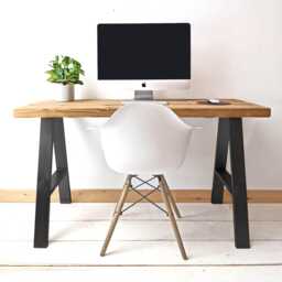 Office Desk Handcrafted Using Rustic Solid Wood - A-Frame Ben Simpson Furniture - thumbnail 1