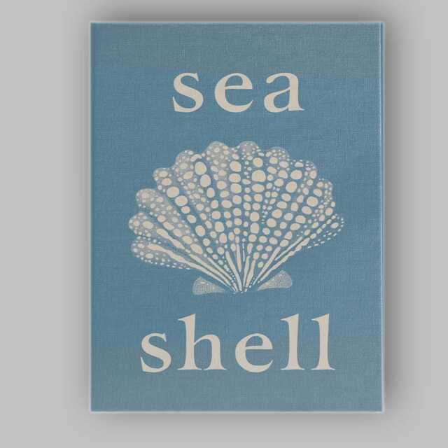 Blue Sea Shell Coastal Typography Nautical Illustration Canvas Wall Art Print Decor Picture Ready To Hang - image 1