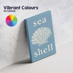 Blue Sea Shell Coastal Typography Nautical Illustration Canvas Wall Art Print Decor Picture Ready To Hang - thumbnail 4