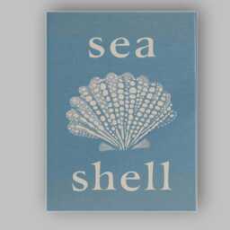 Blue Sea Shell Coastal Typography Nautical Illustration Canvas Wall Art Print Decor Picture Ready To Hang - thumbnail 1