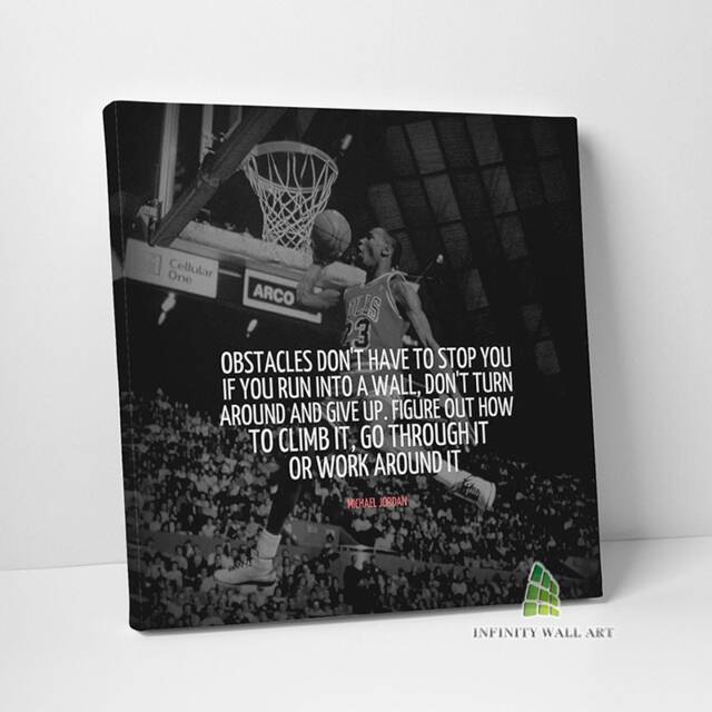 Michael Jordan Inspirational Quote Canvas Art Wall Print Picture Sports Basketball Framed Home Decor -E263 - image 1