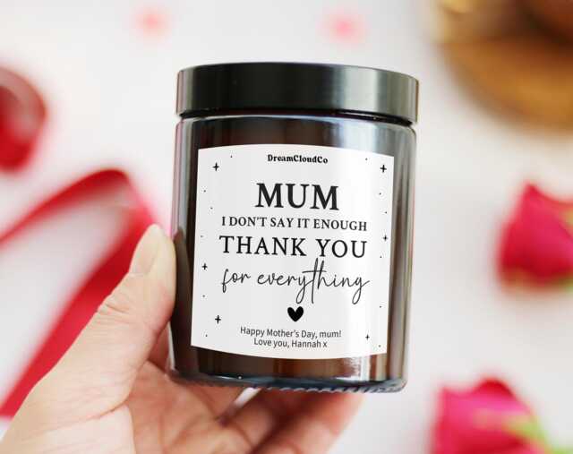 Mother's Day Gift For Mum Her - Christmas Birthday To Be Thank You Wedding Mother Of The Bride Personalized Candle - image 1