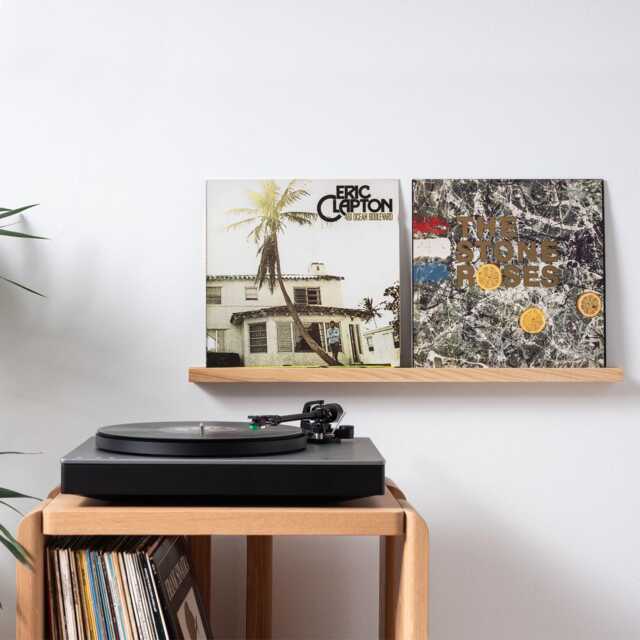 Wall Mounted Vinyl Record Shelf 2 Albums, Handmade Using Sustainable Wood, Gift For Music Lovers - image 1