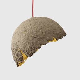 Rustic Lamp Shade From Paper Mache, Lighting For Dining Room, Kitchen Island Lighting, Minimalist Hanging Globe - thumbnail 3
