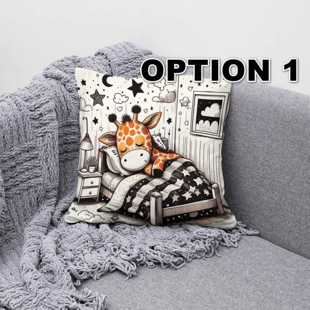 Whimsical Giraffe Adventures Cushion Cover - Nursery & Kids Decor - image 1